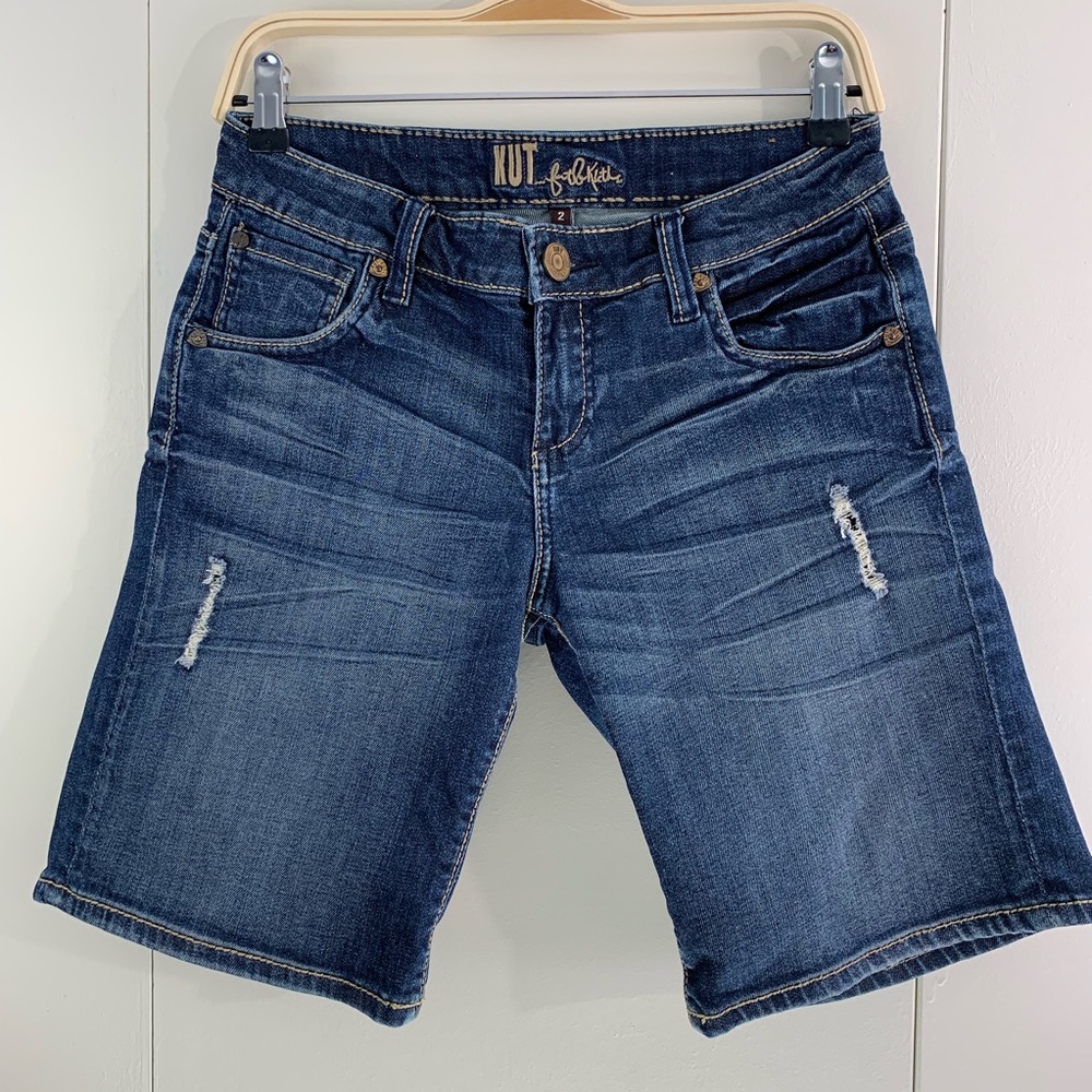 KUT from the Kloth 2 jean distressed Bermuda short